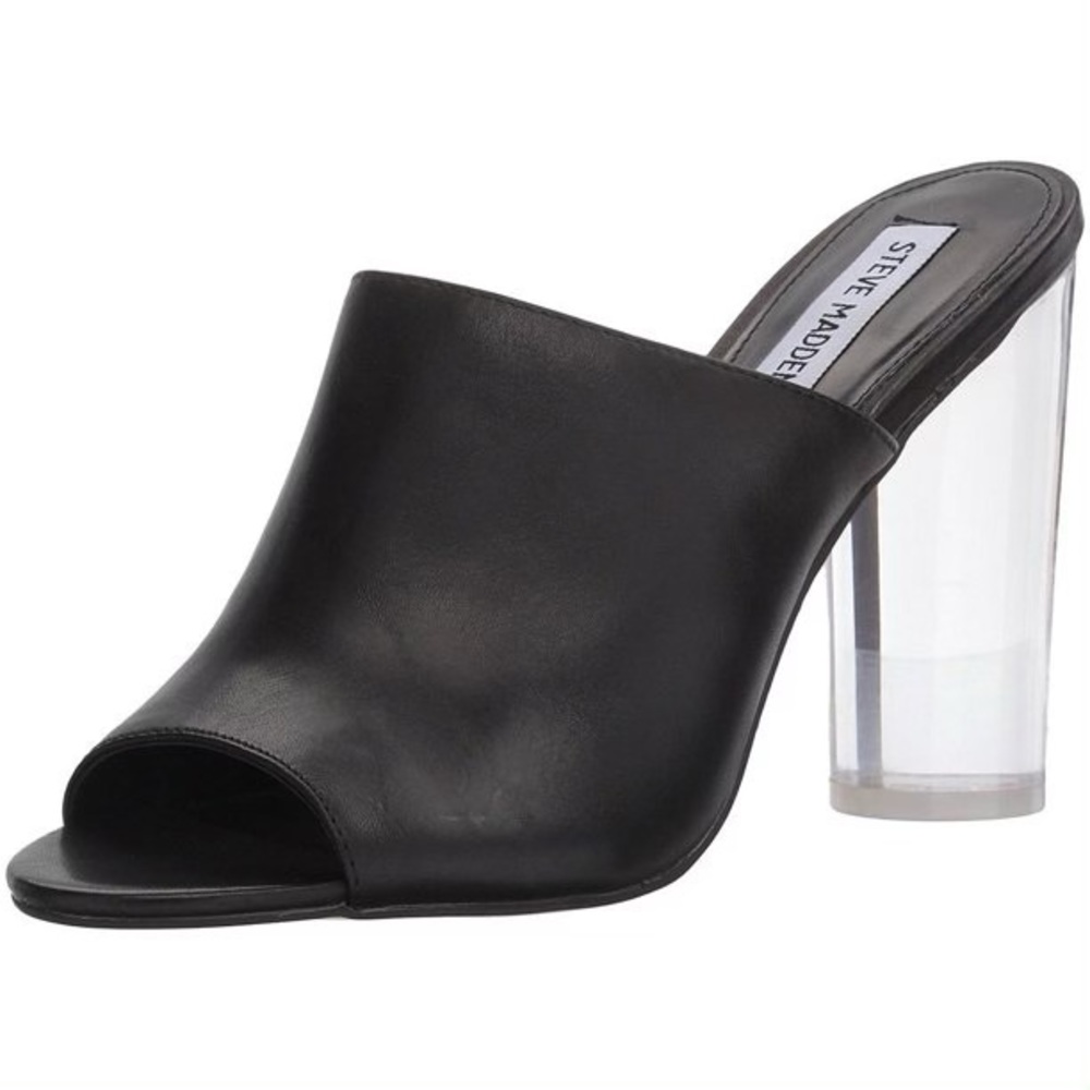 Black acrylic heels